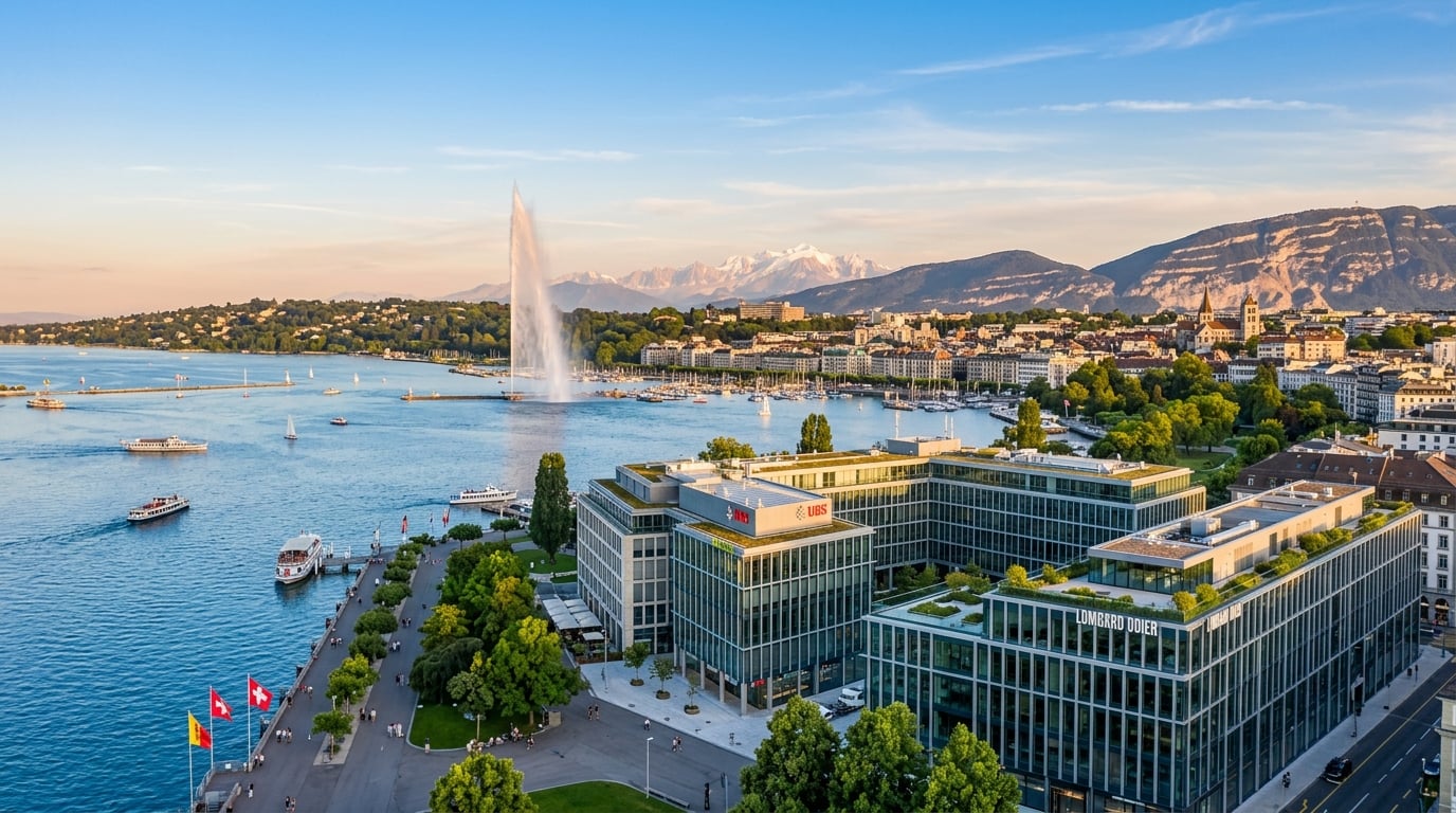 Vue panoramique de Genève symbolisant la qualité suisse